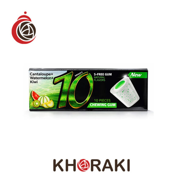 آدامس تن 10 اصل آمریکا با طعم کیوی طالبی و هندوانه 10 عددی